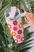 Çiçek Desenli Paslanmaz Çelik Termos Bardak - 40oz (Çok renkli) - 5