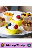 Premium Yüksek Isıya Dayanıklı Esnek Yapışmaz Tekrar Kullanılabilir Silikon Kek Muffin Kalıbı 24'lü - 6