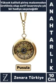 Premium Yüksek Kaliteli Pirinç Dekoratif Şık Hediyelik Denizcilik Tasarım PUSULA Anahtarlık - 1