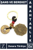 Özel Model Yüksek Kaliteli Dayanıklı Dekoratif Şık Özel Gün Hediyelik ŞANS VE BEREKET Anahtarlık - 1