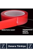 Premium Nano Teknoloji Güçlü Tamir Cam İç Dış Mekan Montaj Çift Taraflı Şeffaf Bant 1.5 Mt X 2 Adet - 4