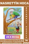 Premium Eğlenceli El Göz Koordinasyonu Motor Becerisi 36 Parça Boyamalı Puzzle NASRETTİN HOCA - 1