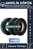 Ultra Güçlü İz Bırakmaz Elastik Kolay Şekil Alan Çift Taraflı Akrilik Köpük Bant 48MmX10 Metre 2Adet - 1