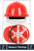 Premium CE Belgeli Ayarlanabilir Ense Bantlı Dayanıklı İnşaat İş Güvenliği Emniyet Bareti Kırmızı - 2