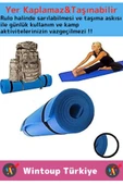 Özel Çift Taraflı Kaymaz Silinebilir Yoga Meditasyon Fitness Kamp Minderi 6,5Mm Askılı Mat 2'li Set - 2