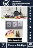 Premium Suya Neme Ekstra Dayanıklı Montajsız Banyo Mutfak Ultra Güçlü Vantuzlu Askı 20 Adet - 1