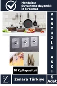 Premium Suya Neme Ekstra Dayanıklı Montajsız Banyo Mutfak Ultra Güçlü Vantuzlu Askı 5 Adet - 1