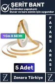 Premium Kendinden Yapışkanlı Su Geçirmez Fayans Arası GOLD Şerit Derz Bant 1 Cm X 50 Metre 5 Adet thumbnail 1