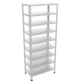 9 Katlı Galvaniz Çelik Raf - Depo, Arşiv, Kiler, Dosya, Market Rafı  31x60 cm 300 cm 0.70 mm - 1