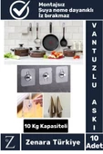 Premium Suya Neme Ekstra Dayanıklı Montajsız Banyo Mutfak Ultra Güçlü Vantuzlu Askı 10 Adet - 1
