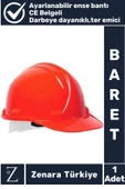 Premium CE Belgeli Ayarlanabilir Ense Bantlı Dayanıklı İnşaat İş Güvenliği Emniyet Bareti Kırmızı - 1