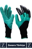 Premium Kauçuk Delinme Dirençli ABS Plastik 4 Sert Tırnaklı Toprak Kazma Dikme Kazıma Bahçe Eldiveni - 2