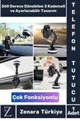 Premium 4.7-6.7 İnç Uyumlu 360 Derece Dönen Ayarlanabilir 3 Kademeli Çok Fonksiyonlu Telefon Tutucu - 1