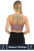 Luxery Göğüs Toparlayan Sarkma Önleyen Spor Gündelik Kullanım Ön Çapraz Askılı Micro Crop Büstiyer - 3