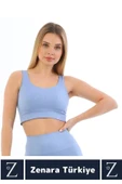 Yüksek Kaliteli Göğüs Toparlayan Sarkma Önleyen Gündelik Spor Kullanım Kalın Askılı Crop Büstiyer - 2