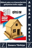 Premium Görsel Zeka El Becerisi Geliştirici Boyanabilir Puzzle Oyun Dekoratif Demonte Ahşap 3D Maket - 1