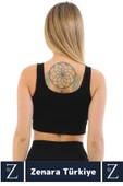 Yüksek Kaliteli Göğüs Toparlayan Sarkma Önleyen Gündelik Spor Kullanım Kalın Askılı Crop Büstiyer - 4