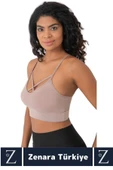 Luxery Göğüs Toparlayan Sarkma Önleyen Spor Gündelik Kullanım Ön Çapraz Askılı Micro Crop Büstiyer thumbnail 2