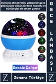 Premium Gece Lambası Tavana Işık Yansıtan Dönen Yıldız Ay Çocuk Genç Odası Lamba Işık Küresi thumbnail 1