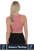 Yüksek Kaliteli Sarkma Önleyen Göğüs Toparlayıcı Spor Gündelik Kullanım Fermuarlı Şık Crop Büstiyer - 5