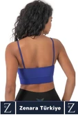 Luxery Göğüs Toparlayan Sarkma Önleyen Spor Gündelik Kullanım Ön Çapraz Askılı Micro Crop Büstiyer - 3