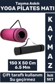 Premium Kompakt Taşıma Askılı Çift Taraflı Su Geçirmez Kamp Uyku Minder Yoga Pilates Matı 6,5 Mm 2li - 1