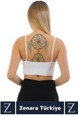 Luxery Göğüs Toparlayan Sarkma Önleyen Spor Gündelik Kullanım Ön Çapraz Askılı Micro Crop Büstiyer - 3