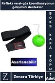 Premium El Göz Koordinasyonu Refleks Geliştirici Ayarlanabilir İpli BOKS ANTRENMAN KAFA TOPU - 1