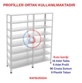 8 Katlı Duble Galvaniz Çelik Raf - Depo, Arşiv, Kiler, Dosya, Market Rafı  59x93 cm 200 cm 1.00 mm thumbnail 1