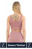Yüksek Kaliteli Göğüs Toparlayan Sarkma Önleyen Gündelik Spor Kullanım Kalın Askılı Crop Büstiyer - 3