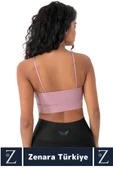 Luxery Göğüs Toparlayan Sarkma Önleyen Spor Gündelik Kullanım Ön Çapraz Askılı Micro Crop Büstiyer - 3