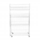 Rafburada® 4 Katlı Aksiyon Sepet.Tekerli Tel Stand.Tel Havuz Sepet - 1