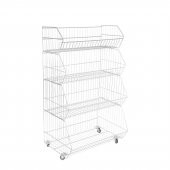 Rafburada® 4 Katlı Aksiyon Sepet.Tekerli Tel Stand.Tel Havuz Sepet - 2
