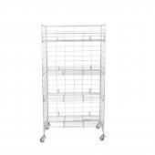 Rafburada® 4 Katlı Aksiyon Sepet.Katlanır Tekerli Tel Stand. - 1