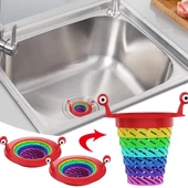 Mutfak - Banyo  Lavabo Filtresi Süzgeci Gökkuşağı Kademeli Drenaj Deliği Atık Filtresi thumbnail 1