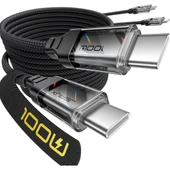 Jsaux 100W Type-C To Type-C Kablo 2 Metre Uyumlu 100 Watt 5 Amper Süper Hızlı Şarj Kablosu - 1