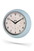 New-Max Premium Serisi Retro Tasarım Metal Kadranlı Bombeli Cam Özellikli 25 cm Ev ve Ofis Saati Mavi - 2