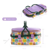 Homedius Termos İzolasyonlu Desenli Katlanabilir Piknik Sepeti 20 LT  Mavi - 6