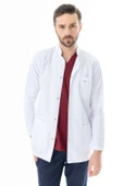 Hakim Yaka Uzun Boy Erkek Doktor Önlüğü Alpaka Kumaş Beyaz (BEO103) - 6