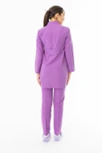 Terikoton Uzun Kol Doktor Hemşire Forması Alt Üst Takım Koyu Lila (TTST0009) - 5