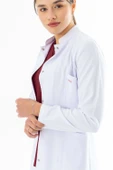 Hakim Yaka Orta Boy Kadın Doktor Önlüğü Alpaka Kumaş Beyaz (BKO002) - 6