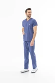 Likra Yarasa Kol Doktor Hemşire Forması Alt Üst Takım Kot Mavisi (LYRS1020) - 8