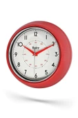 New-Max Premium Serisi Retro Tasarım Metal Kadranlı Bombeli Cam Özellikli 30 cm Ev ve Ofis Saati Kırmızı thumbnail 1