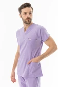 Likra Yarasa Kol Doktor Hemşire Forması Alt Üst Takım Lila (LYRS1019) - 9