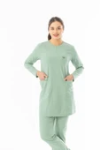 Likra Uzun Kol Doktor Hemşire Forması Alt Üst Takım Küf Yeşili (LTST20020) - 3