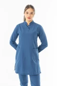 Terikoton Uzun Kol Doktor Hemşire Forması Alt Üst Takım Petrol Mavisi (TTST0006) - 6