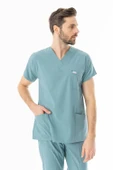 Likra Yarasa Kol Doktor Hemşire Forması Alt Üst Takım Filiz Yeşili (LYRS1023) - 8