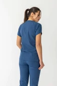 Terikoton Yarasa Kol Doktor Hemşire Forması Alt Üst Takım Petrol Mavisi (TYRS0009) - 4