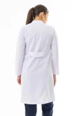 Hakim Yaka Uzun Boy Kadın Doktor Önlüğü Alpaka Kumaş Beyaz (BKO003) - 10