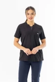 Kısa Kol Hamile Doktor Hemşire Önlüğü Alpaka Kumaş Siyah (HML003) - 1
